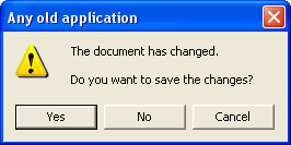 Do you want to save the changes?
Yes/No/Cancel
