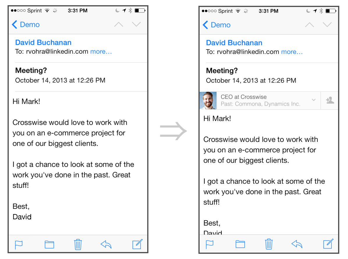 The iPhone mail app, before and after Intro